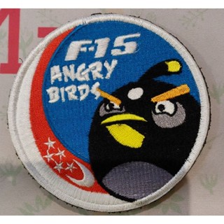 อาร์มกองทัพอากาศสิงคโปร์ ANGRY BIRDS Patch นกสีดำ