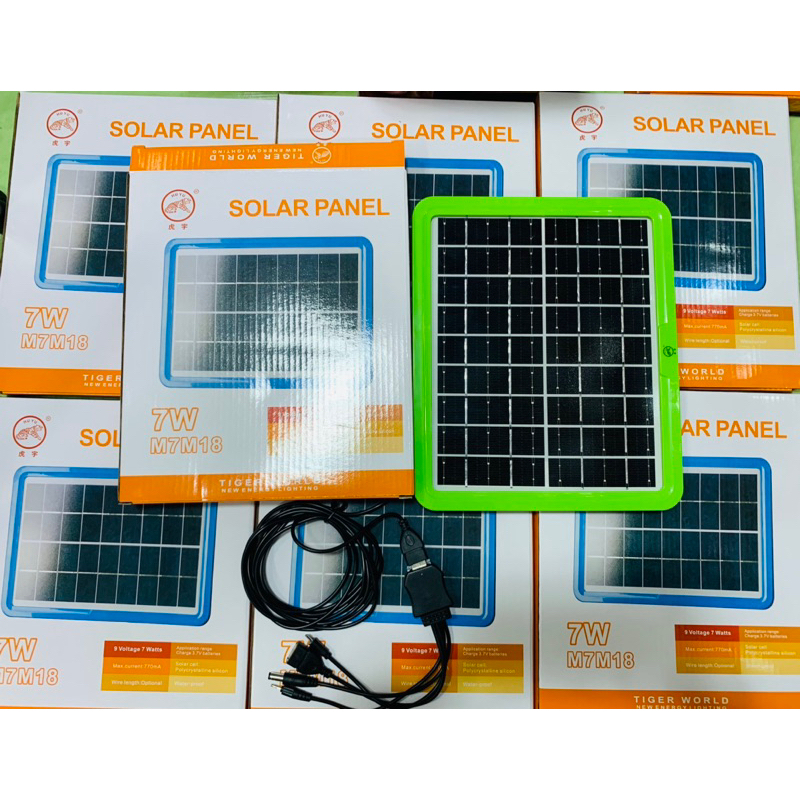 แผงโซล่าเซลล์ Solar Panel World M7M18 7W /12wพร้อมใช้งาน สำหรับชาร์จแบตเตอรี่ โทรศัพท์ ชาร์จโทรศัพท์ power bank