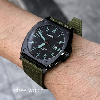 Casio Black Steel สายเขียว Military หน้าสตีลขัดสวย Classic รุ่นใหม่ล่าสุด ของแท้ ประกันศูนย์