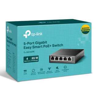 TP-LINK  TL-SG105PE 5-Port Gigabit Easy Smart Switch with 4-Port PoE+สวิตซ์ PoE