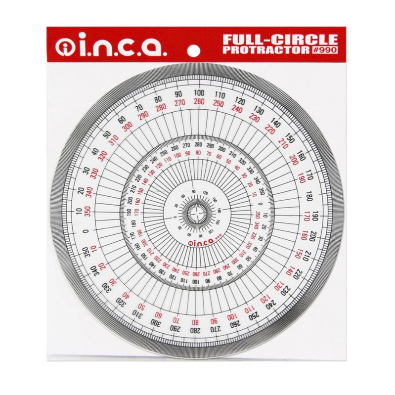 “INCA” ไม้โปรแทรคเตอร์ วงกลม No.990