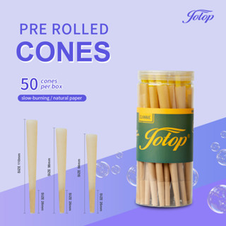 🔥พร้อมจัดส่ง🔥Pre rolled cones - กระดาษโรลสำเร็จ Naturally Slow Burning Rolling Paper กระดาษมวลทรงกรวย｜50ชิ้น