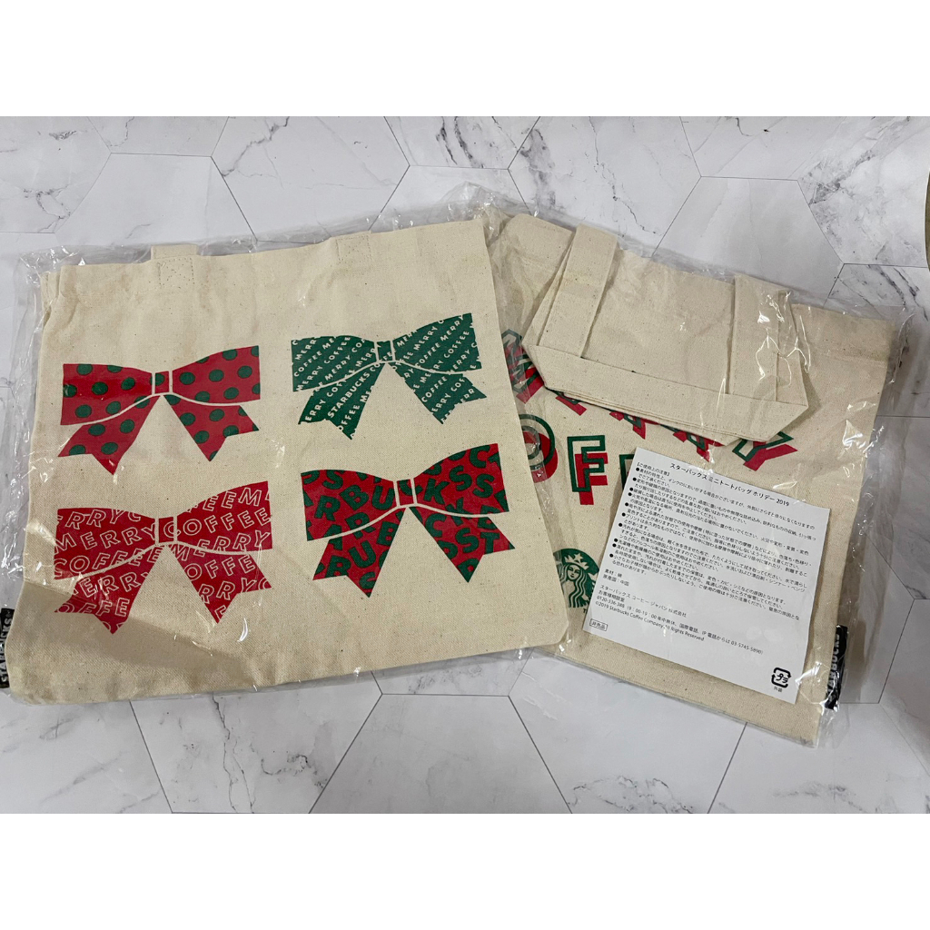 Starbucks Mini Tote Bag 2019 Holiday Christmas japan rare กระเป๋าผ้าคริสต์มาส