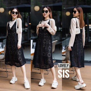 🌈🌿🌺🌼🌸🤎🇰🇷 Cotton Rim Long Sleeve Dress&amp; BiB SGL Lace Set