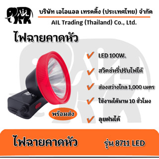 ไฟฉายคาดหัว LED ประหยัดไฟ AIL 8711 ระบบหมุนหรี่