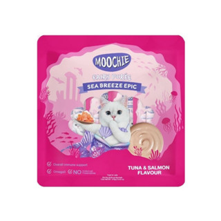 Moochie Fairy Puree มูชี่ ขนมแมวเลีย รสทูน่าและแซลมอน 15 g. x 25 ซอง