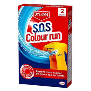 นำเข้าจากยุโรป Dylon S.O.S Color run ผลิตภัณฑ์ขจัดคราบสีตกสำหรับผ้าสีและผ้าขาว บรรจุ75กรัมx2ซอง