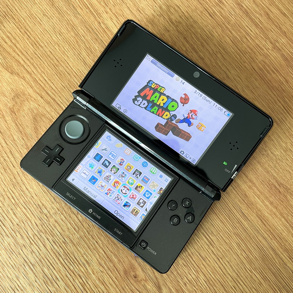 Nintendo 3DS มือสอง สีดำ สภาพดี แปลง Men 64GB ลงเกมพร้อมเล่น