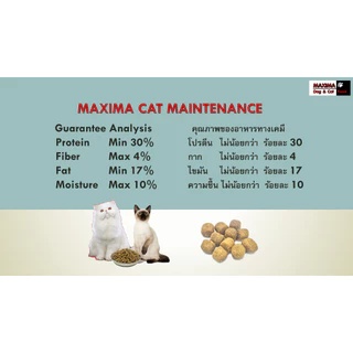 [ส่งฟรี] MAXIMA CAT MAINTENANCE 15 KG อาหารสำหรับแมว 15 กก.