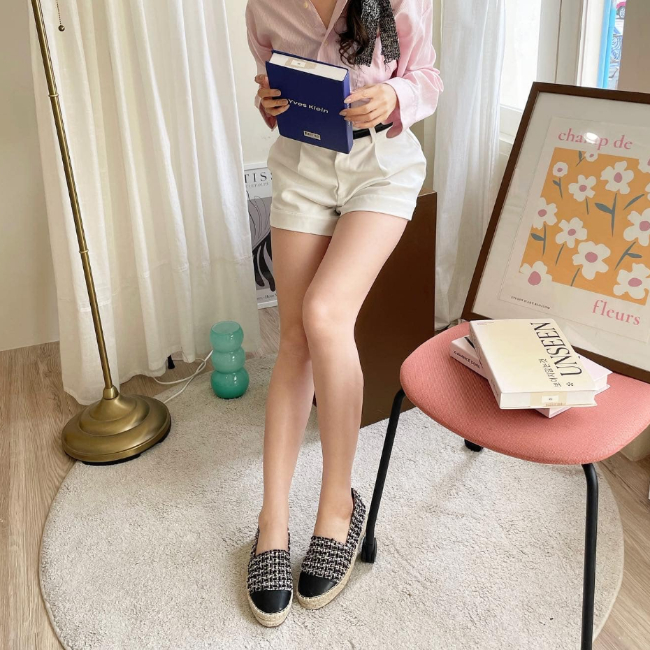 MINX รุ่น Chloe tweed extra soft รองเท้าพื้นสาน พื้นนุ่ม ลายผ้าลิมิเตด minxshoes