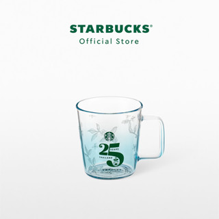 Starbucks 25TH ANV Coffee Leaf Glass 12oz. แก้วน้ำสตาร์บัคส์ ขนาด 12ออนซ์ A9001289