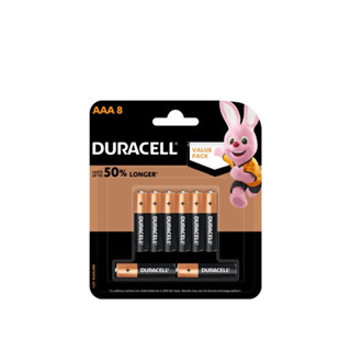 ถ่าน Duracell alkaline ขนาด AAA 1.5V แพค8ก้อน ของแท้（สินค้าออกใบกำกับภาษีได้)