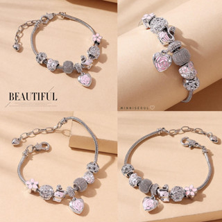 A16 สร้อยข้อมือ BEAUTIFUL LOVE SILVER   ไม่ลอก ไม่ดำ สายปรับได้ จัดส่งทุกวัน