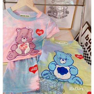 🔥พร้อมส่ง🔥 ชุดเด็ก care bear ลายมัดย้อม