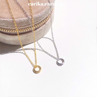 earika.earrings - silver/gold ring necklace สร้อยคอเงินแท้จี้วงกลมมินิมอล S92.5