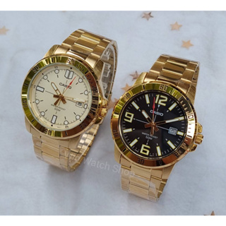 นาฬิกา Casio รุ่น MTP-VD01G-1B , MTP-VD01G-9E นาฬิกาผู้ชาย สายแสตนเลสสีทอง -ของแท้ 100% รับประกันสินค้า 1 ปี