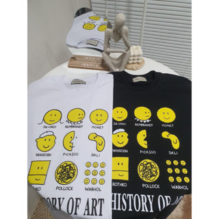 Oversized เสื้อยืดโอเวอร์ไซส์ลายหน้าสีเหลืองhistory of art