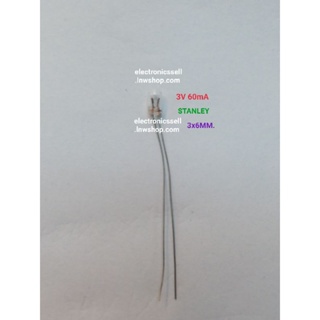 หลอดไฟ3V 60mA หลอดไฟ3มม. 10pcs 10ตัว LAMP TUBE หลอดไฟ 3V 60mA วิทยุ ขนาด 3MM. แสงสีทอง ขาย ยี่ห้อ STANLEY ราคา หน่วย บาท