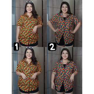 🎈Plussize เสื้อคนอ้วน🎈 มี 2 ไซส์ ไซส์ 50 : อก 50 นิ้ว ความยาว 32 นิ้ว  ไซส์ 54 : อก 54 นิ้ว ความยาว 32 นิ้ว