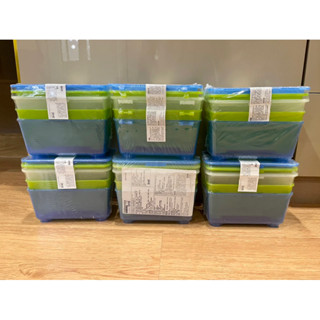 IKEA กล่องพร้อมฝาปิด กล่องจัดเก็บ กล่องจัดระเบียบ กล่องอเนกประสงค์ กล่องพลาสติกมีฝา กล่องเก็บของ กล่องมีฝา 17x10 ซม(3ใบ)