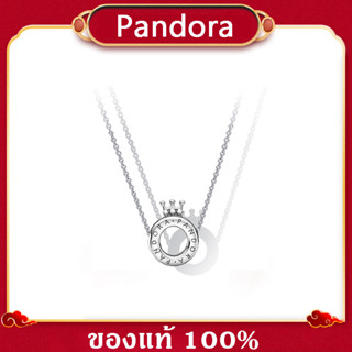 Pandora แท้ สร้อย Pandora ของแท้ Pandora necklace ชุดสร้อยคอมงกุฎเงิน 925 สเตอร์ลิง สินค้าเฉพาะจุด