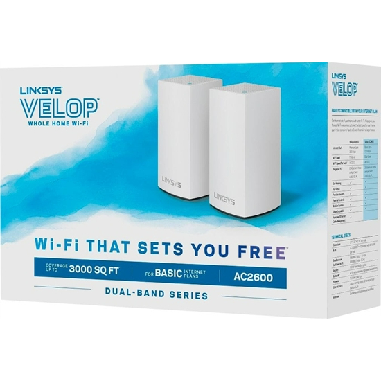 Router Wi-Fi Velop AC2600 Linksys WHW0102 - 2 Pack