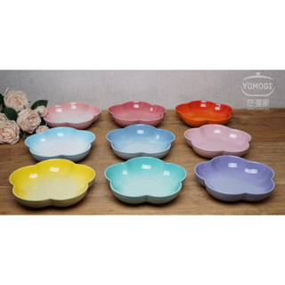 French LC cool color household stoneware plate flower plate pattern plate plum flower deep plate dish tableware 20cm