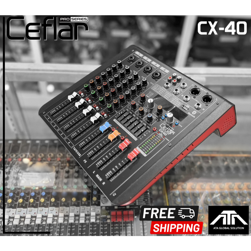 ถูกกว่า MIXER Ceflar  CX - 40 CX40 Effect มิกเซอร์ มิกซ์ อุปกรณ์ปรับเสียง แต่งเสียง ออดิโออินเตอเฟส ซาวด์ ราคาถูก