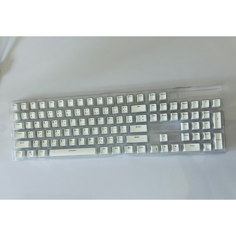 keycap ไทย อังกฤษ สีขาว ไฟทะลุ