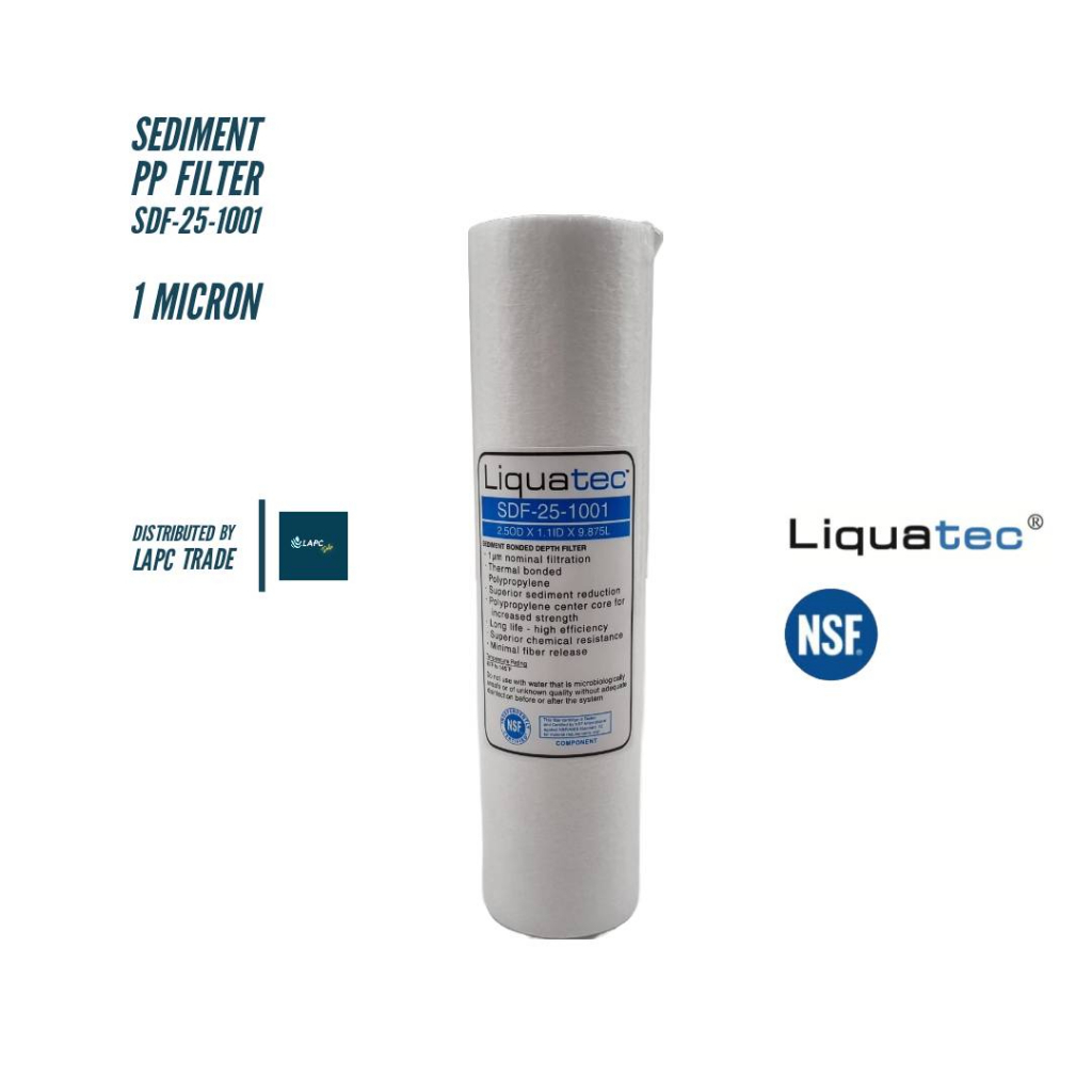 Liquatec ไส้กรองน้ำดื่ม PP ขนาด 10 นิ้ว ความละเอียด 1 ไมครอน (µm)