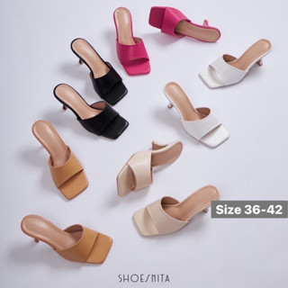 รองเท้าส้นสูง หัวตัด สูง 2.5นิ้ว  แบบสวม สุดแซ่บ 💖SHOESNITA 💖พร้อมส่ง