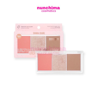 HF189 SIVANNA COLORS ULTIMATE GLOW PALETTE ซีเวนน่า คัลเลอร์ส พาเลทท์ 3 in 1 บลัชออน ไฮไลท์ คอนทัวร์