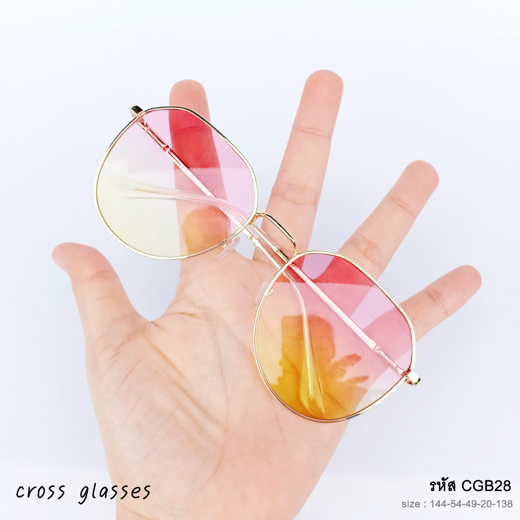 แว่นกันแดด สีพาสเทล ทรงไดมอน รหัส SGUV28 - รูปที่ 6