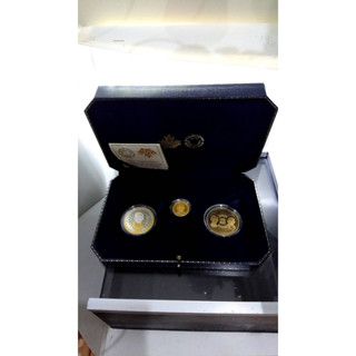 เหรียญที่ระลึก 3 เหรียญ (เนื้อทอง99.99 -เนื้อเงินเคลือบทองแท้บางส่วน -เนื้อโลหะผสม)เฉลิมพระเกียรติ ร9 พระชนมพรรษา 88 พรร