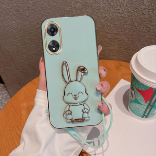 เคส ขาตั้ง ลายกระต่าย สำรับรุ่น Oppo A78 A58 4G A83 A3S A17 A17K Reno8T Reno7Z Reno8Z A5 2020 A9 2020 A16 A53 เคสนิ่ม