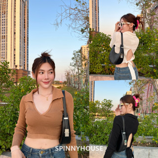 🌈Spinnyhousestudio🌈 เสื้อสเวตเตอร์ใสๆสไตล์โคเรียเกิร์ล คอหยดน้ำ หนาวไหนก็เอาอยู่ ข้าวปุ้นผูกหลัง งามหรู C603A  B201B