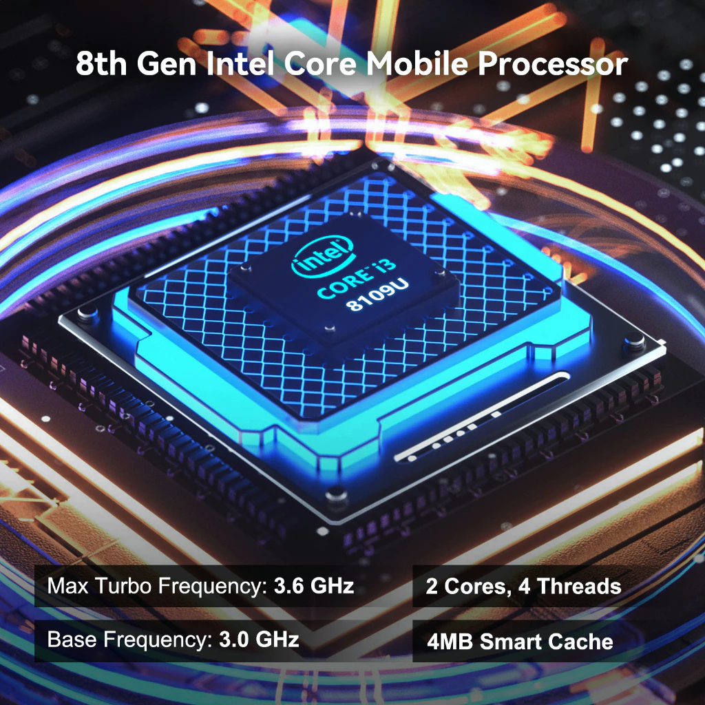 Geekom คอมพิวเตอร์เกมมิ่ง ขนาดเล็ก IT8SE พร้อม i3-8109U (สูงสุด 3.6 GHz) 8GB Dual DDR4 256G SSD Windows 11 Pro รองรับ 4K UHD Dual WiFi BT thumbnail 3