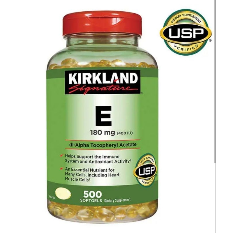 exp 03/26วิตามินอี 500 เม็ด Kirkland Signature Vitamin E180mg 500 ซอฟเจล ถูกที่สุด