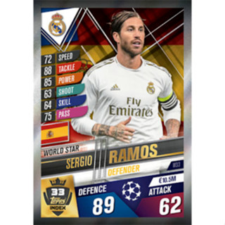 Sergio Ramos (Real Madrid CF) W33.  MATCH ATTAX 101 2019/20 - WORLD STAR