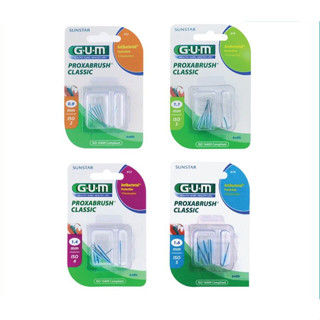 gum หัวเปลี่ยนแปรงซอกฟัน Proxabrush Classic 0.9/1.1/1.4/1.6 mm. (บรรจุ 8 ชิ้น)