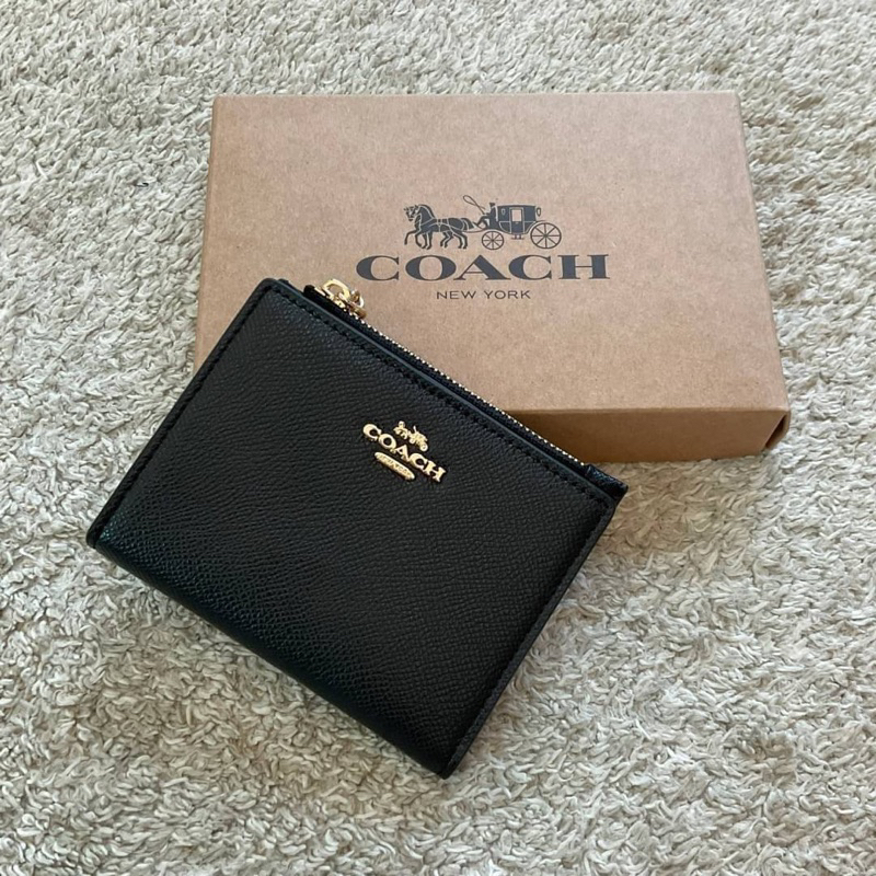🍒 coach snap wallet in signature  canvas กระเป๋าสตางค์ใบสั้น