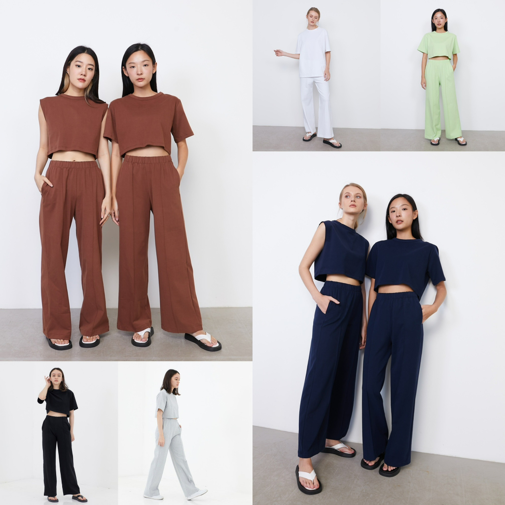 picht Airport Sweat Pants ขายาวทรงตรงเอวยางยืด ผ้าพรีเมี่ยมคอตตอนนุ่ม (LuxeLounge Collection)