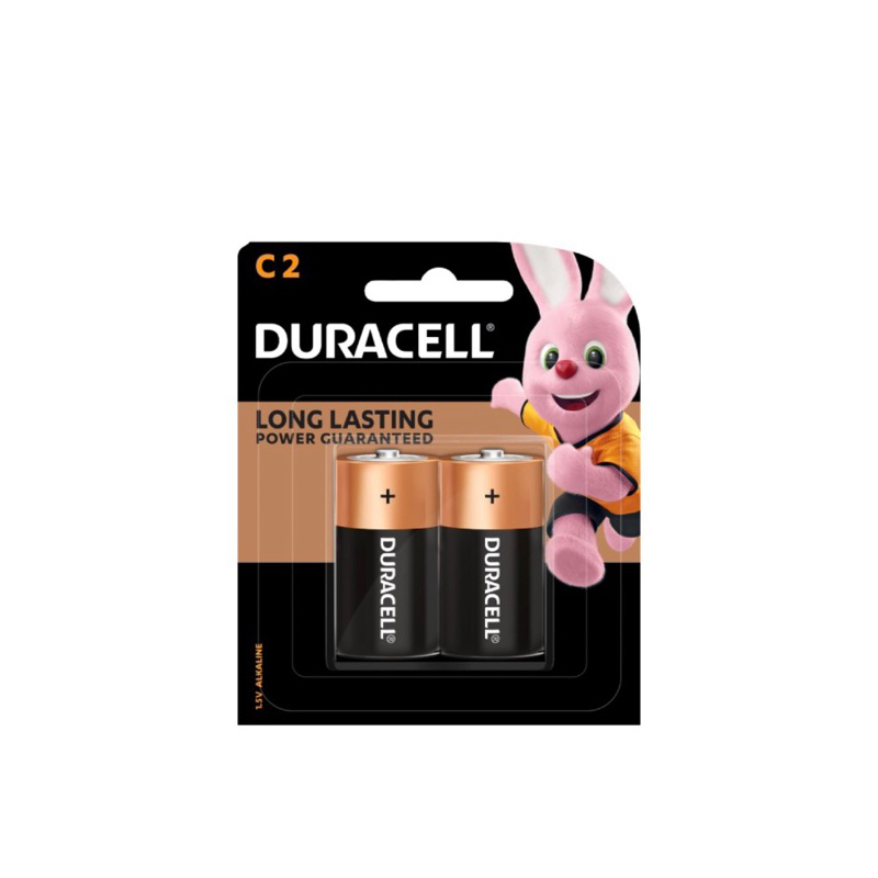 ถ่าน Duracell alkaline ขนาด C ขนาดกลาง 1.5V แพค2ก้อนของแท้(ออกใบกำกับภาษีได้)