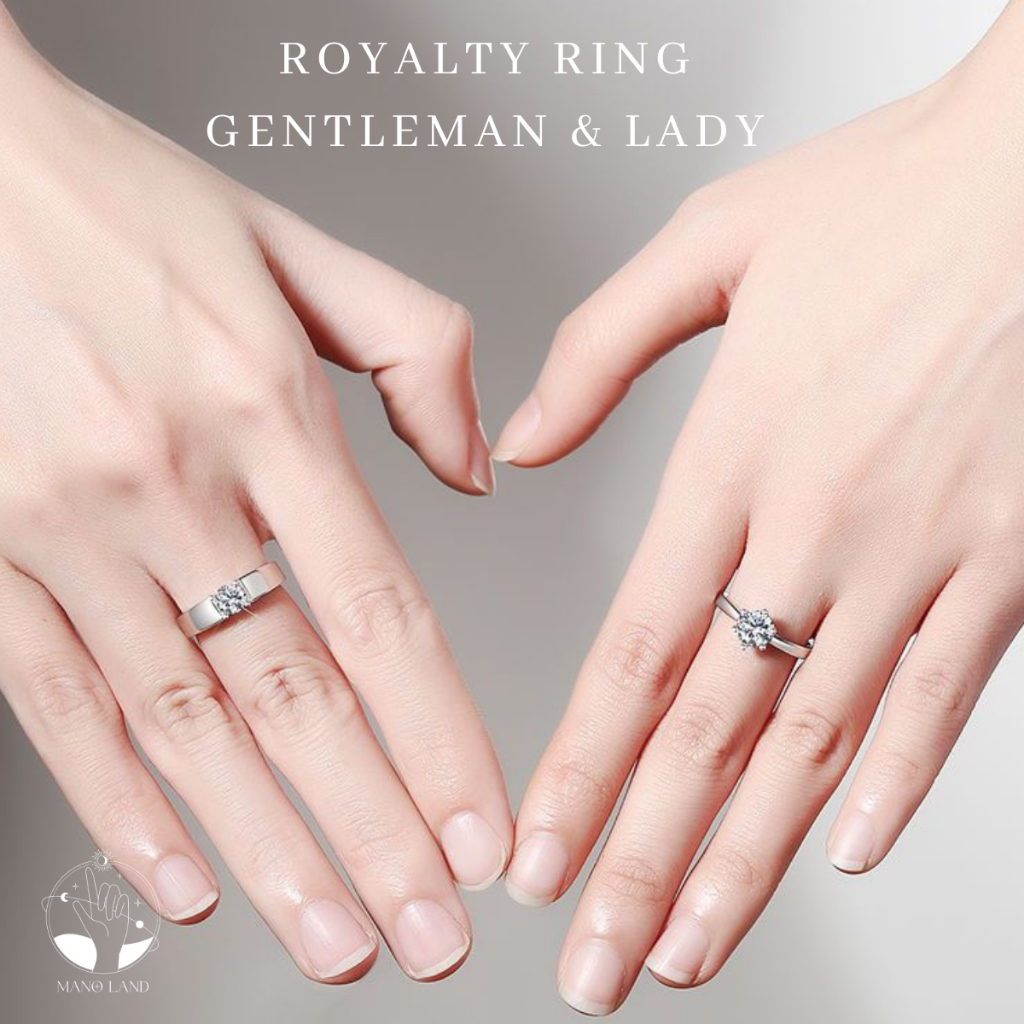 MNL ROYALTY RING LADY แหวนคู่แห่งความซื่อสัตย์ แทนใจ แหวนเพชร เงินแท้ ผู้หญิง ทองคำขาว ทอง วันครบรอบ วันหมั้น หรูหรา