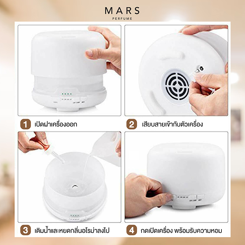 พร้อมส่งจากไทย  เครื่องพ่นไอน้ำ เครื่องพ่นอโรม่า LED Humidifier Home