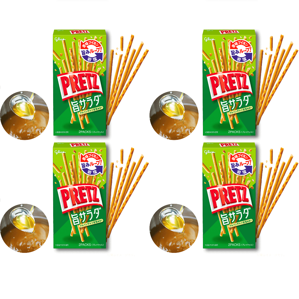 Glico Pretz สลัดแท่ง รสสลัด X4 แพ็ก ส่งตรงจากญี่ปุ่น