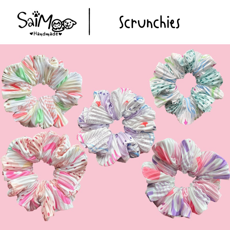 Scrunchies | โดนัทมัดผม | ยางมัดผม | ผ้าอัดพลีท | นุ่มมาก