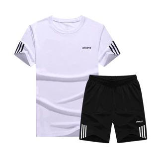 [ส่งเร็วไม่มีวันหยุด] SET/2ชิ้น เสื้อแขนสั้น + กางเกงขาสั้นออกกำลังกาย