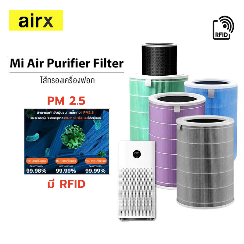 for (มี RFID) Xiaomi Mi Air Purifier Filter ไส้กรองอากาศ xiaomi รุ่น 2S , 2H , Pro , 3H คุณภาพดี กรอง pm2.5 ไส้กรอง xiaomi