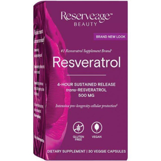 พร้อมส่งที่ไทย Reserveage Resveratrol, 500 mg, 30 Veggie Capsules